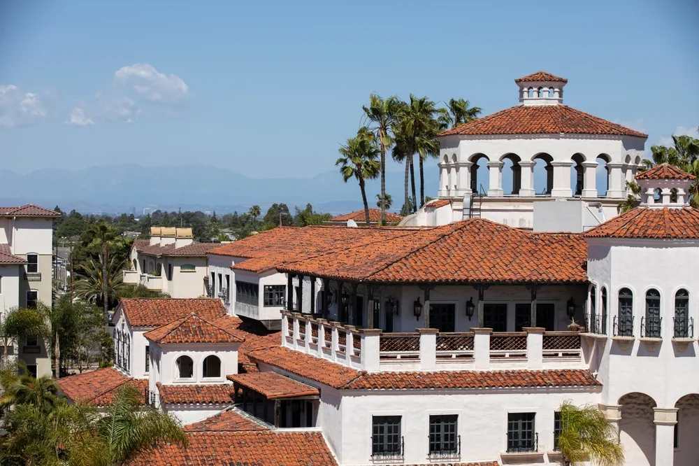 Spanish revival rooftops in Orange County, California